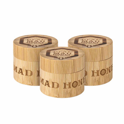 Three Real Mad Honey 150 gram bamboo jars