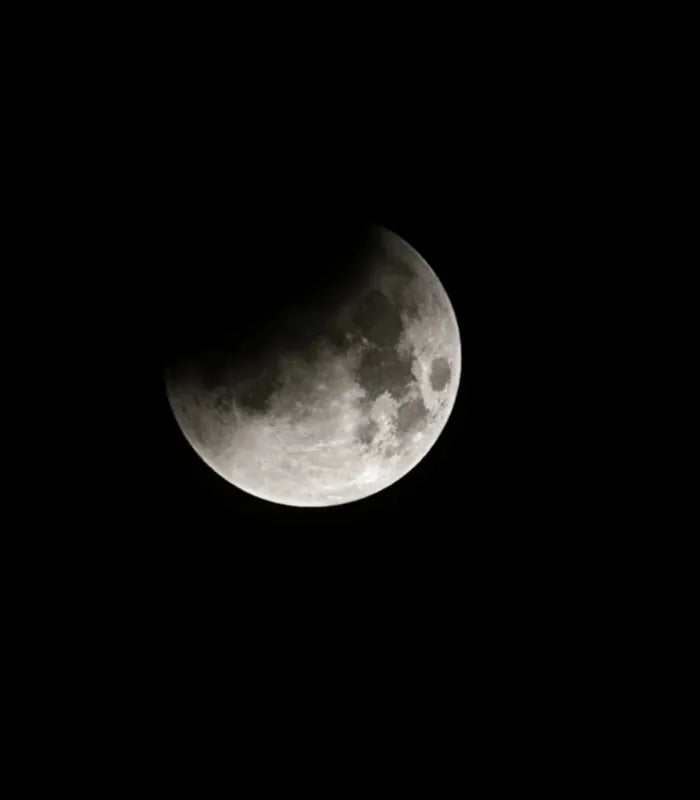 Full moon glowing in a black night sky